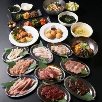 [Beef tongue and meat sushi yakiniku all-you-can-eat course] 6000 yen 127 items