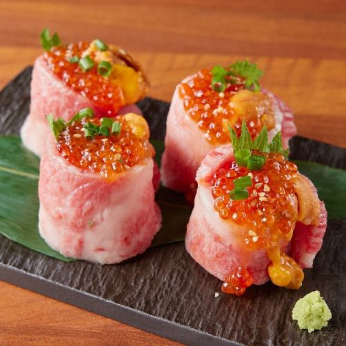Sea urchin ikura sushi