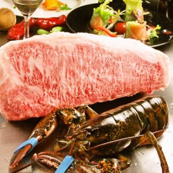 2024/3/1 ~ [Mountain course] "Excellent" sirloin or fillet x live lobster & abalone...etc. 11 items in total 19,800 yen