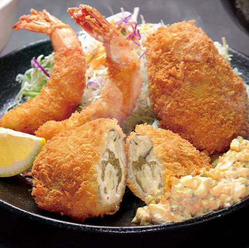 Oyster and fried shrimp set meal