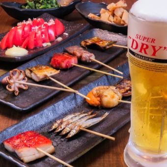 【昼飲みに！仕事帰りのサク飲みに！】魚串３本盛り→同額で５本盛り（ドリンクを注文の方限定）