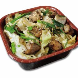 Leek and pork rice bowl