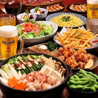 ばりうま!博多牛もつ鍋とひとくち餃子で、にぎやかに乾杯『博多定番コース』全8品4,000円