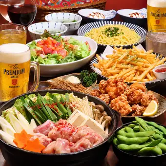 うまか料理で乾杯!3H飲み放題付鶏塩ちゃんこ鍋を囲んで楽しむ『お手軽コース』全7品3,500円