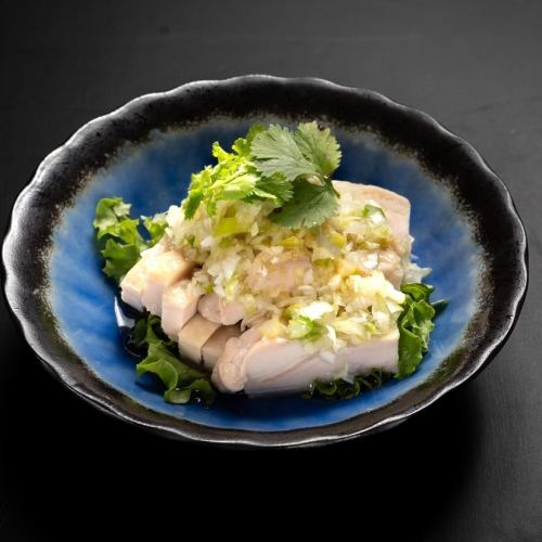 [Delicious green onion] Steamed chicken