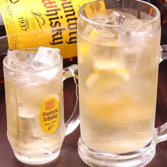 All-you-can-drink for 90 minutes: 2500 yen ★ Includes draft beer and Suntory Kakubin highballs.