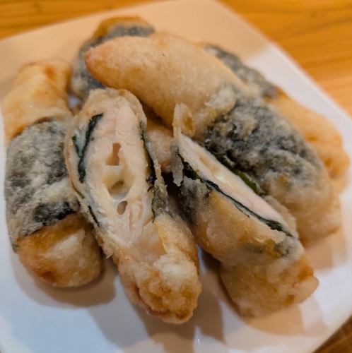 鶏のしそチーズ巻き