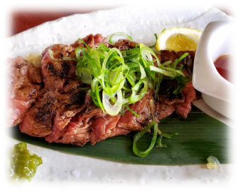 Awaji beef skirt steak roasted