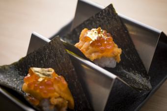 Sea urchin salmon roe