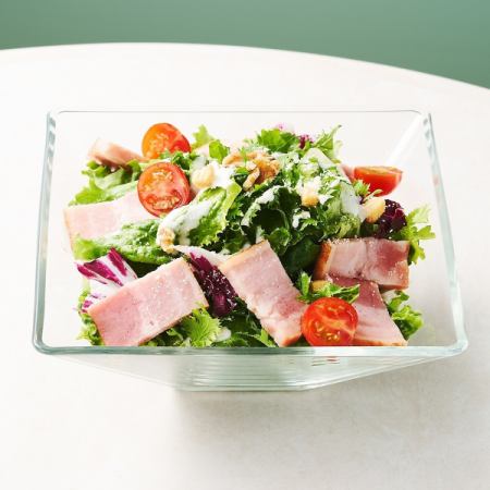 Thick sliced bacon Caesar salad