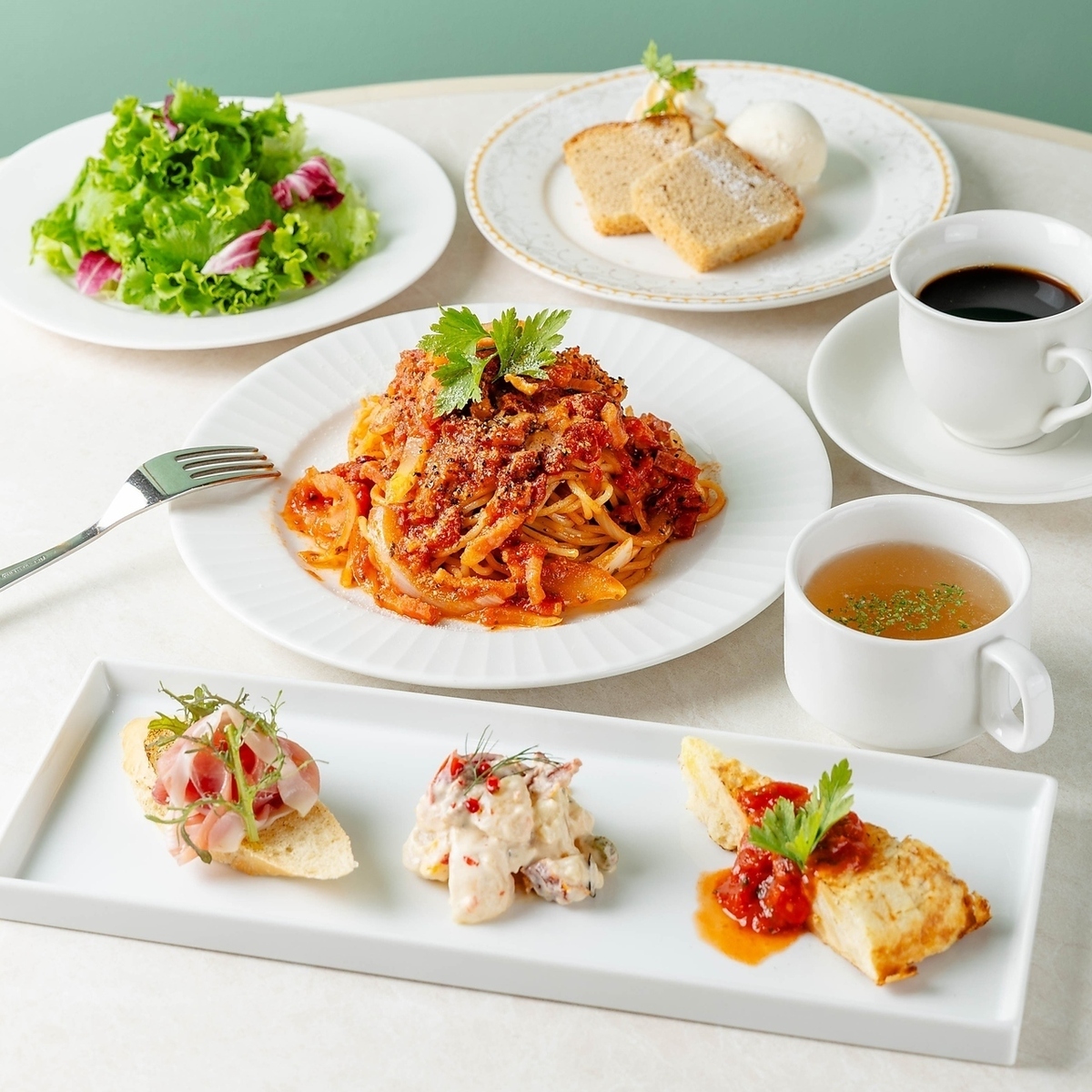 天賞堂スタイル贅沢ランチ】選べるパスタやドルチェなど全7品 ＜平日