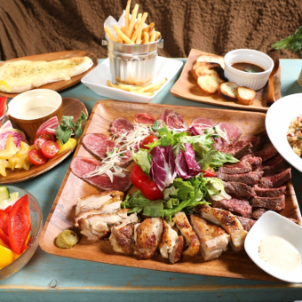 [Banquet on the rooftop terrace] All-you-can-drink and meat festival all-you-can-eat included ★ A relaxing 2 hours and 30 minutes luxurious 5,500 yen course ★
