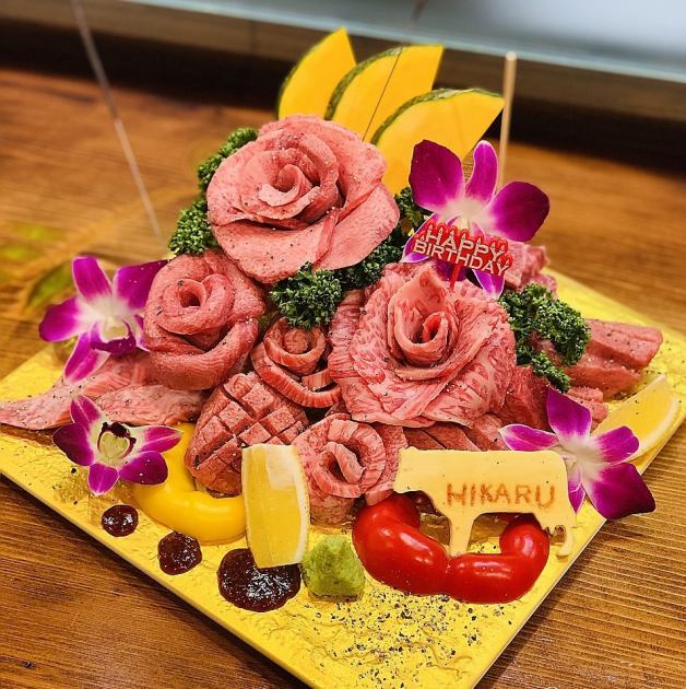 誕生日や記念日にサプライズ 肉ケーキ 5500円 税込 焼肉 ももたろう 神栖店