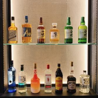 A variety of alcoholic drinks available
