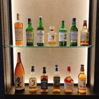 A variety of alcoholic drinks available