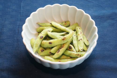 Grilled edamame