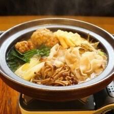 【冬の十四豚寄せ鍋コース】十四豚、肉団子、帆立、牡蠣など★全7品3500円