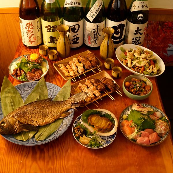 地酒・銘柄焼酎などこだわりの飲み放題宴会♪自家製ほうとうや山梨郷土料理に舌鼓