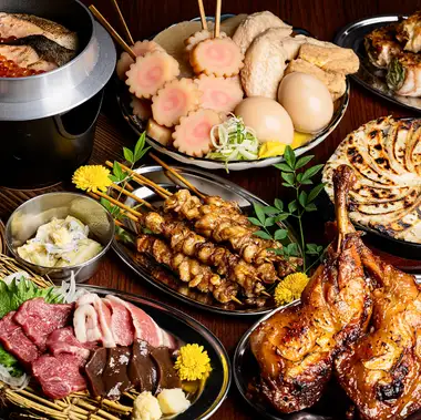 【3H飲放題付】名物!骨付鳥のコンフィ含む<全9品>博多祇園山笠コース6000円(税込)→5000円(税込)