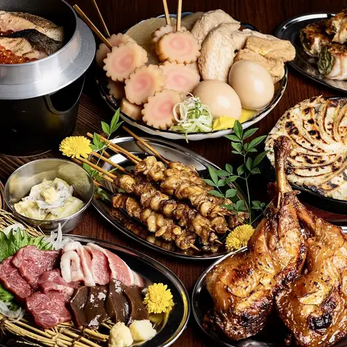 【2時間飲み放題付き】名物神串、鉄鍋餃子やおでんなど含む屋台村なんしょっと？コース<全7品>3,500円(込)