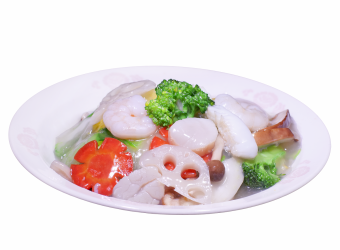 Stir-fried Tricolor Seafood Small