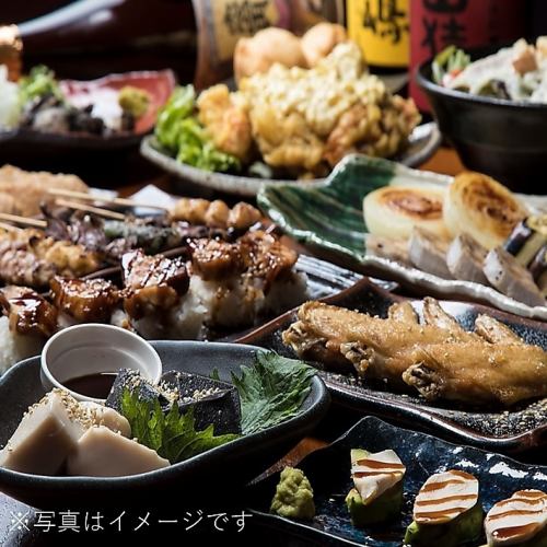 ☆当店自慢のつくねが食べられる★『とりあえず炭火あぶり焼きコース』 全15品3600円(税込)