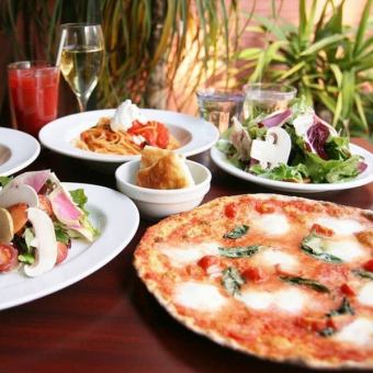 【附2小时无限畅饮】迎新会◎可以享用Doro的披萨2种、意大利面1种的套餐4800日元（含税）