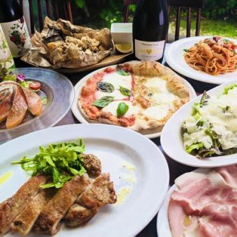 New☆【コスパ◎Web予約限定】選べるピッツァ、パスタ☆メイン付◎デートや飲み会、ご家族でも◎