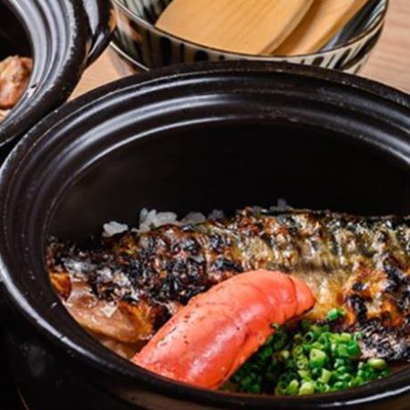 鯖と明太子の博多土鍋ご飯