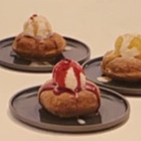 アイスドーナッツ（ラズベリー、マンゴー、スパイスコーラ）