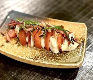 自家製トマトの和風カプレーゼ