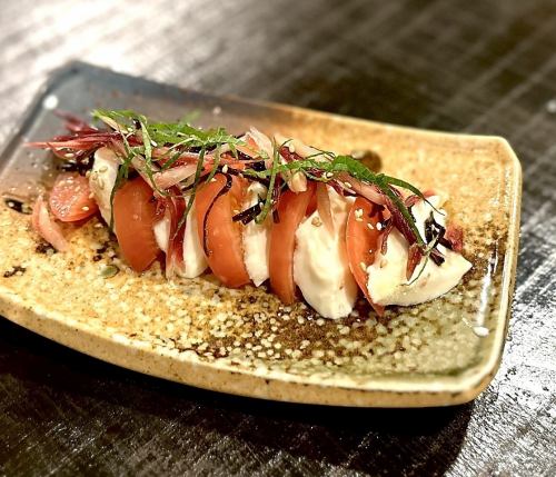 自家製トマトの和風カプレーゼ