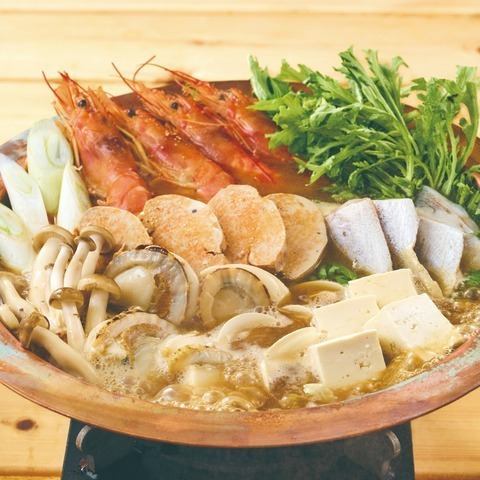 Rich seafood miso hotpot