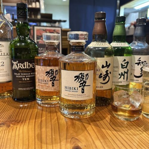A wide range of premium whiskeys available