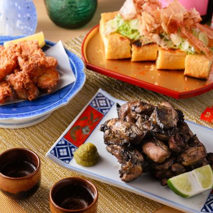 【3H飲み放題付き】地鶏焼き鳥と海鮮のまつりやコース