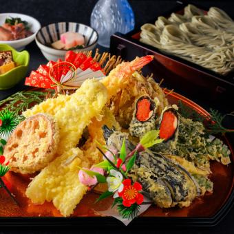 【3H飲み放題付き】自慢の天麩羅、へぎ蕎麦の和食コース