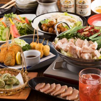 幹事様必見◎2時間飲み放題付き♪お料理6品3000円(税込)プラン!メインは自慢の鶏鍋!