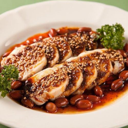 蒸し鶏の四川風前菜