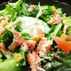 Warm ball Caesar salad