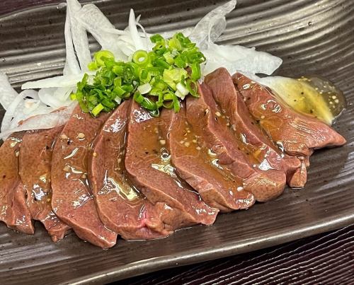 Extremely rare fresh horse liver sashimi