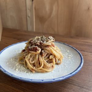 あらびき肉のボロネーゼ