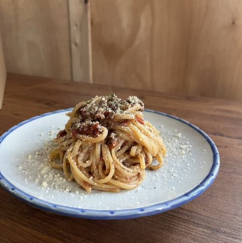 あらびき肉のボロネーゼ