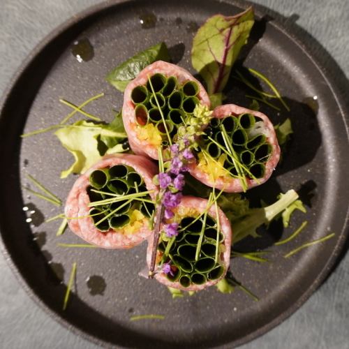 和牛ネギたく肉生春巻き