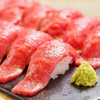 肉寿司（馬肉赤身&ローストビーフ6貫）