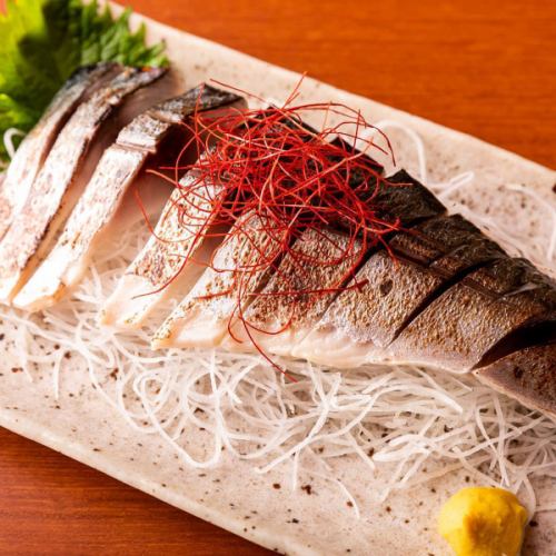 Finished mackerel sashimi