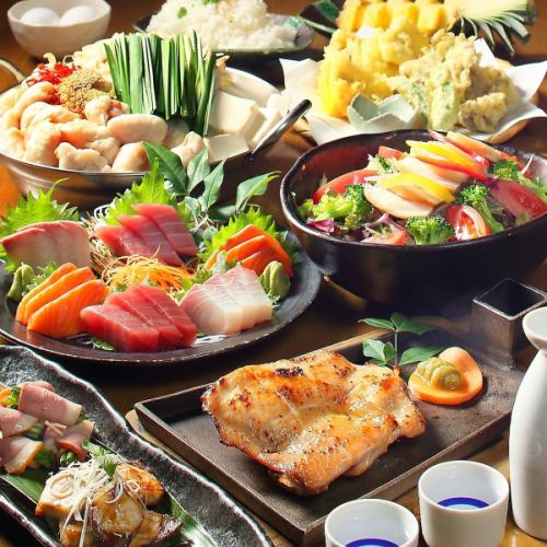 ◇ [Banquet course] Banquet course with all-you-can-drink options including motsunabe, Sendai beef tongue, and our famous charcoal-grilled yakitori