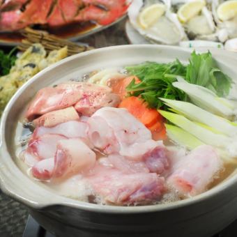 【H-あんこう鍋コース-】全7品＋2.5時間飲み放題6500円。漁師仕立ての鍋を堪能。接待や宴会に。
