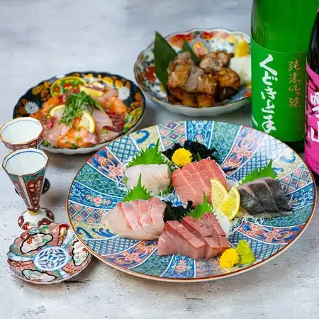 【3-日本酒焼酎50種類・歓送迎会Plan-】全8品+3時間飲み放題5480円-海鮮を豪快に堪能-