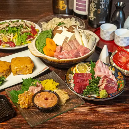 【Eコース-2時間-本鮪ねぎま鍋堪能】ねぎま鍋と本鮪3種盛り合わせを味わう飲み放題付き