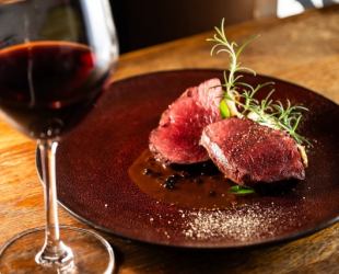 Roasted Ezo venison with forest fruit sauce